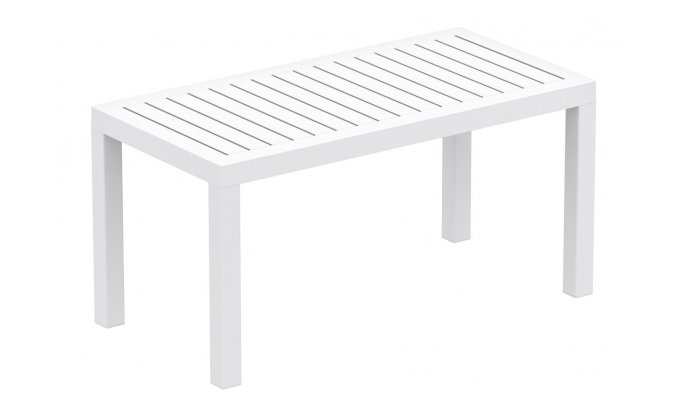 Stolik prostokątny ogrodowy z polipropylenu 90x45 cm BIAŁY