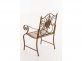 Metalowy fotel w stylu prowansalskim z podłokietnikami PAURI kolor brązowy antyczny