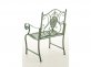 Metalowy fotel w stylu prowansalskim z podłokietnikami PAURI kolor jasnozielony antyczny