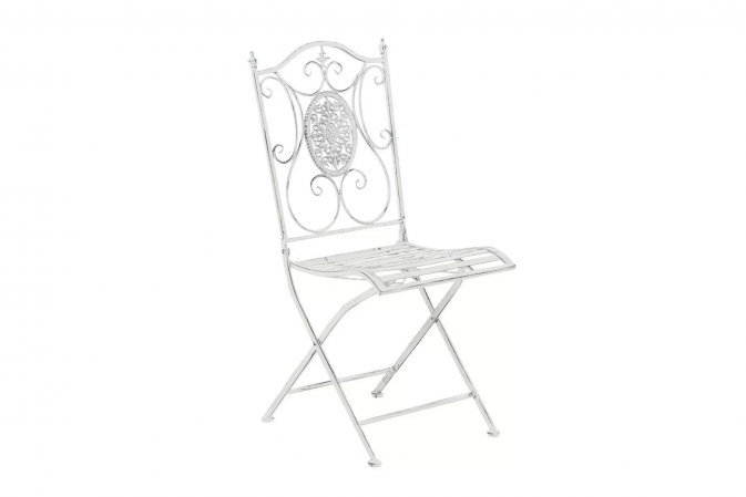 Składane krzesło metaloplastyka SIBELL biały antyczny