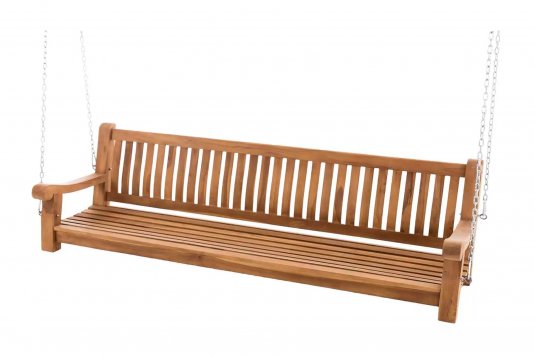 Ławka Huśtawka wisząca teakowa na łańcuchach 220 cm