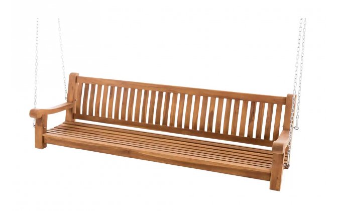 Ławka Huśtawka wisząca teakowa na łańcuchach 220 cm