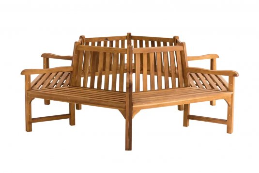 Sześciokątna ławka 360° z miejscem na drzewo SONJA 250