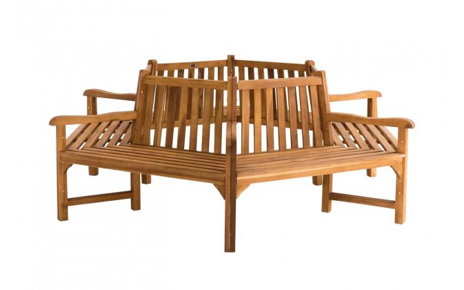 Sześciokątna ławka 360° z miejscem na drzewo SONJA 250