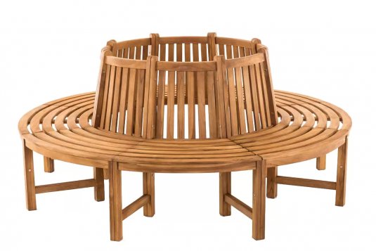 Okrągła ławka ogrodowa do drzew NOV teak śr. 200 cm