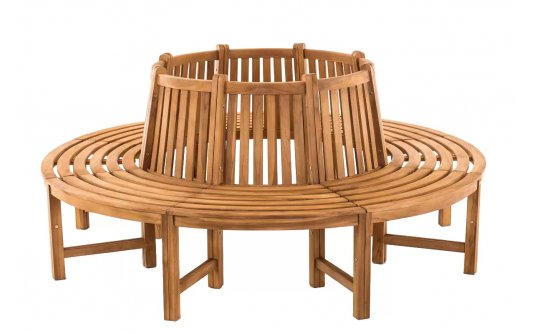 Okrągła ławka ogrodowa do drzew NOV teak śr. 200 cm