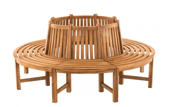 Okrągła ławka ogrodowa do drzew NOV teak śr. 200 cm