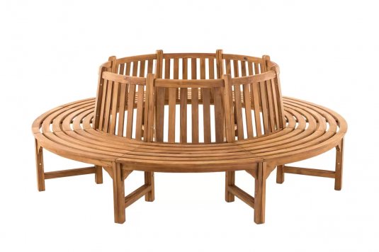 Okrągła ławka ogrodowa do drzew NOV teak śr. 250 cm