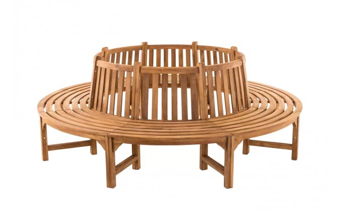 Okrągła ławka ogrodowa do drzew NOV teak śr. 250 cm