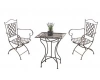 Dwuosobowy komplet vintage w kolorze brąz metalowy