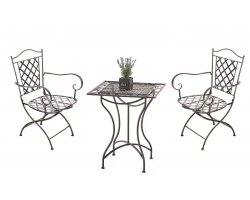 Dwuosobowy komplet vintage w kolorze brąz metalowy