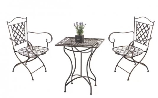 Dwuosobowy komplet vintage w kolorze brąz metalowy Dwuosobowy komplet vintage w kolorze brąz metalowy