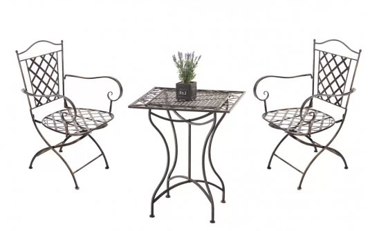 Dwuosobowy komplet vintage w kolorze brąz metalowy Dwuosobowy komplet vintage w kolorze brąz metalowy