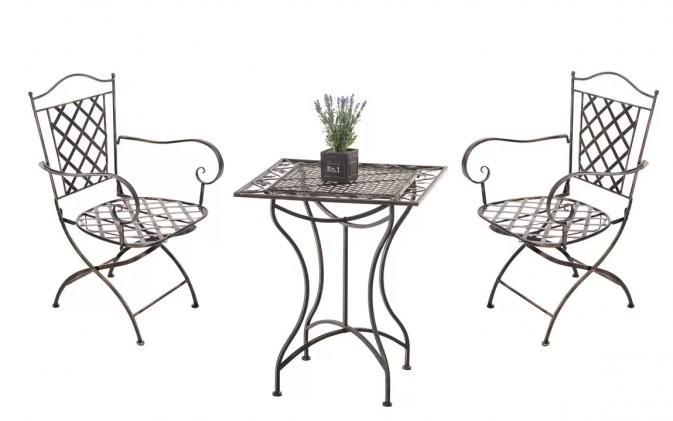 Dwuosobowy komplet vintage w kolorze brąz metalowy