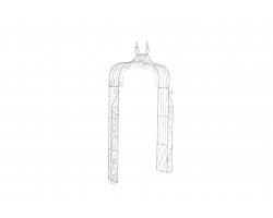 Metalowy łuk kuriany na pnącza ogrodowy w kolorze białym antycznym aurora