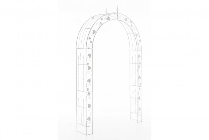 Biały Łuk różany pergola ogrodowa EMM metaloplastyka
