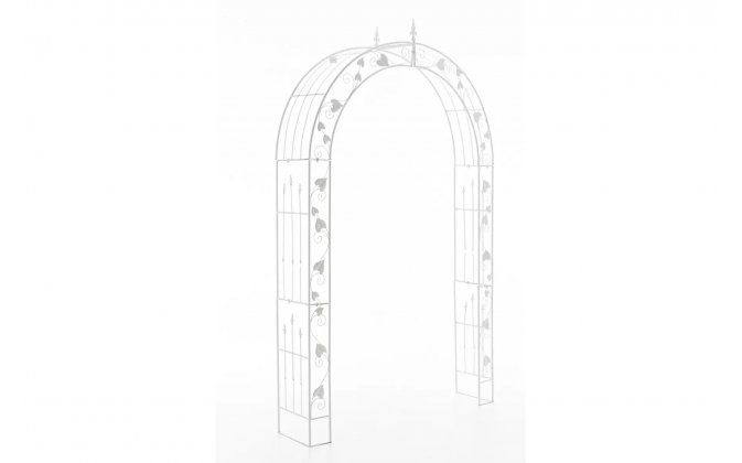 Biały Łuk różany pergola ogrodowa EMM metaloplastyka