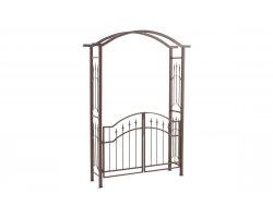 Łuk różany brązowy metalowy z furtką LUXOR