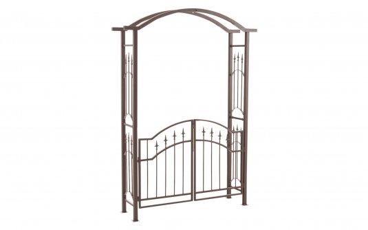 Łuk różany brązowy metalowy z furtką LUXOR