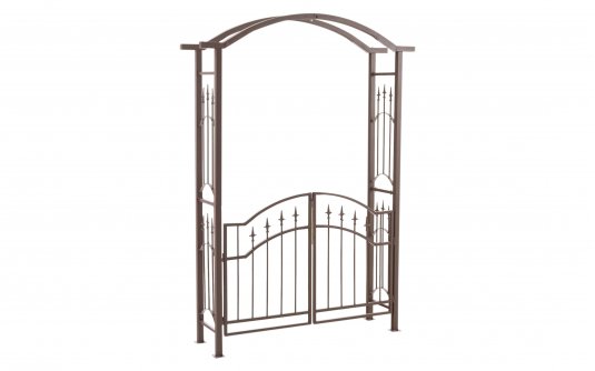 Łuk różany brązowy metalowy z furtką LUXOR
