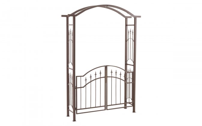 Łuk różany brązowy metalowy z furtką LUXOR