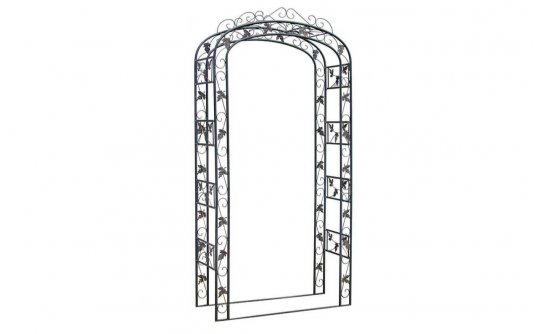 łuk różany z ornamentami do ogrodu czarny ROSA