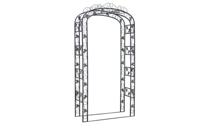 łuk różany z ornamentami do ogrodu czarny ROSA