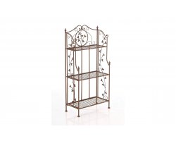 Brązowy rdzawy składany regał metalowy w stylu retro z metaloplastyki  RIVOL