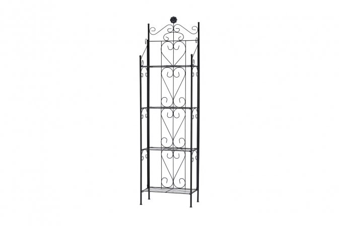 Czarny skłądany regał metaloplastyka vintage EMM