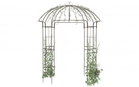 Lekki pawilon ogrodowy metalowy w kolorze metaliczny brąz keira