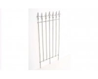 Biała postarzana trelisa płotek z ornamentami ogrodowa ELIZZE metaloplastyka