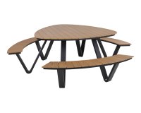 Trójkatny zestaw piknikowy grafitowy alu AREZZO blat kompozyt