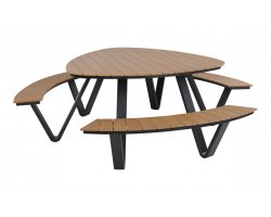 Trójkatny zestaw piknikowy grafitowy alu AREZZO blat kompozyt