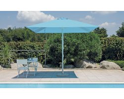 Parasol ogrodowy BORA aluminium noga biała 3×3 m akryl lub Olefin profile aluminiowe