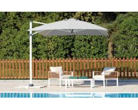 parasol z białą noga boczną 3x4 m jasnoszary spuncrylic VINALES