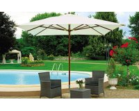 parasol ogrodowy 300x200 cm EXTRA kremowy z nogą drewnianą