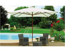 parasol ogrodowy EXTRA 300x400 cm kremowy z nogą drewnianą