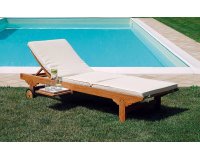 leżak z drewna teakowego na kółkach CARLOFORTE