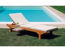 leżak z drewna teakowego na kółkach CARLOFORTE