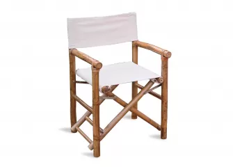 bambusowe składane krzesło reżyserskie ecru
