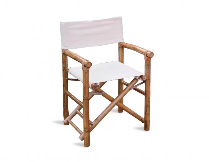 bambusowe składane krzesło reżyserskie ecru