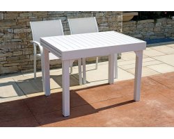 Biały stół rozkładany 106-212 aluminiowy na taras CAPANNORI