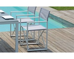 Aluminiowy biały skłądany fotel 