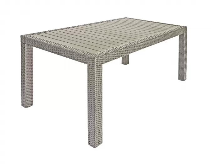 stół ogrodowy 150x90 cm z technorattanu bezowego