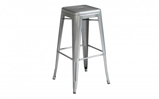Metalowy hoker uindustrialny ABELO srebrny