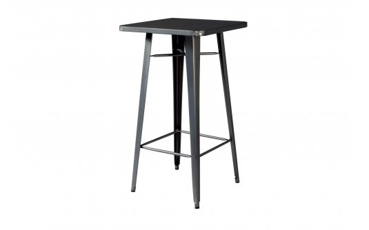 Ciemnoszary stół barowy industrialny do ogródków kawiarnianych