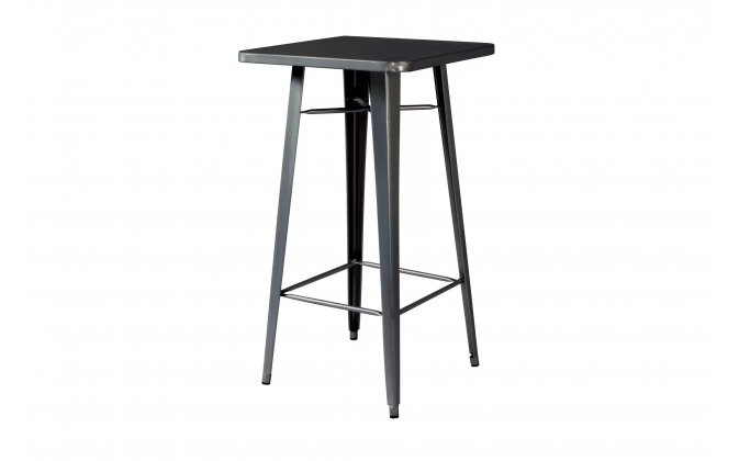 Ciemnoszary stół barowy industrialny do ogródków kawiarnianych