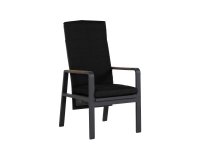 Wysokie krzesło stołowe ogrodowe aluminiowe z poduszkami MONTANA 