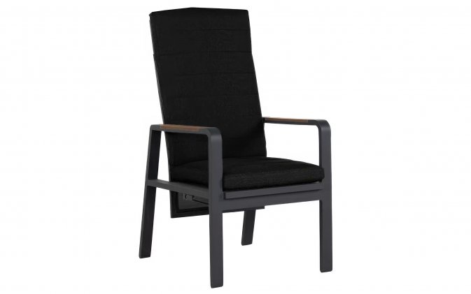 Wysokie krzesło stołowe ogrodowe aluminiowe z poduszkami MONTANA 