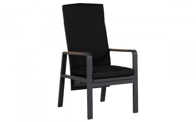 Wysokie krzesło stołowe ogrodowe aluminiowe z poduszkami MONTANA 